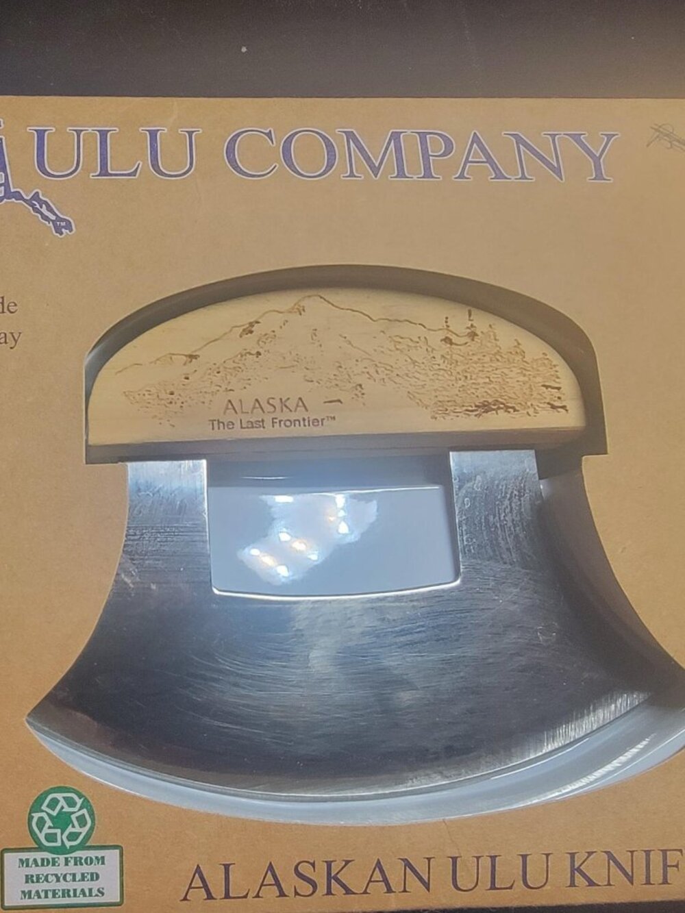 Alaska Ulu Company Alaskan Ulu Knife Wood Handle & Display Stand w/ Box